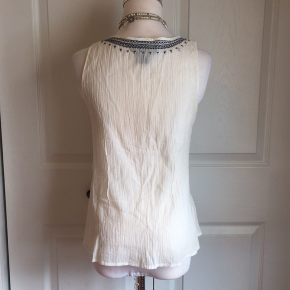 Cynthia Rowley cotton cross-stitch tank - Picture 2 of 4